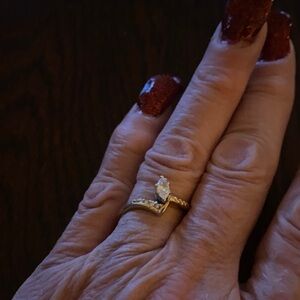 Elegant Gold and Natural Diamond Engagement Ring Set